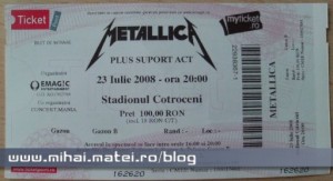 Bilet Concert Bucureşti - Metallica 2008