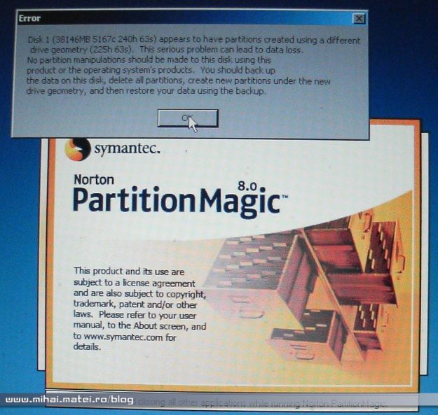 Raportare PartitionMagic