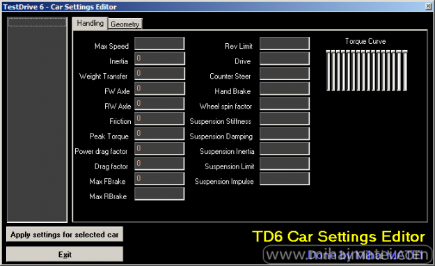 Test Drive 6 – Car Settings Editor