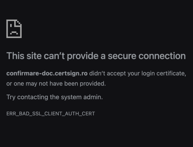 err_bad_ssl_client_auth_cert-chrome-macos err_bad_ssl_client_auth_cert on MacOS Chrome