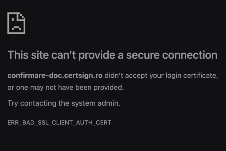 err_bad_ssl_client_auth_cert on MacOS Chrome
